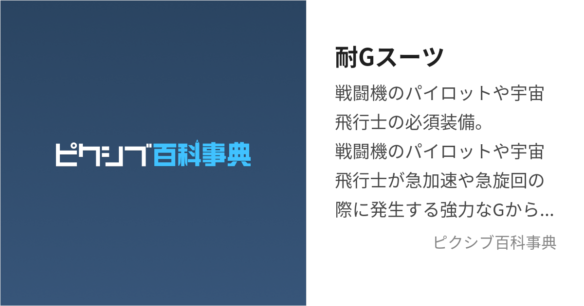 耐Gスーツ (たいじーすーつ)とは【ピクシブ百科事典】