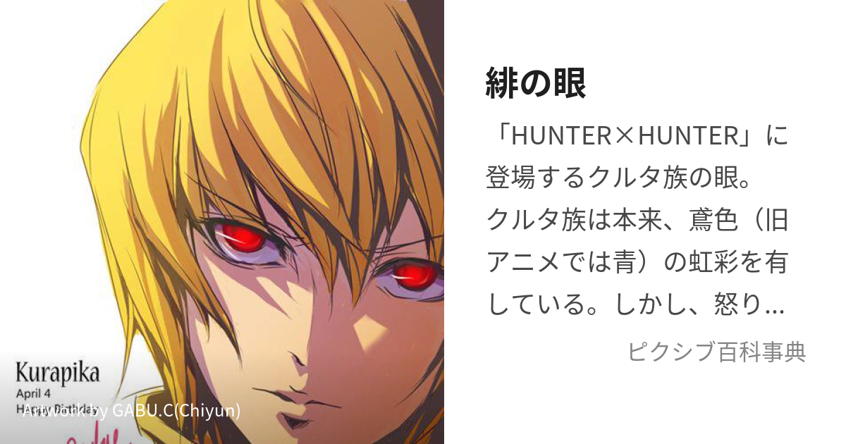 HUNTER×HUNTER 旧アニメ 緋の眼 クラピカ ディスクインデックス