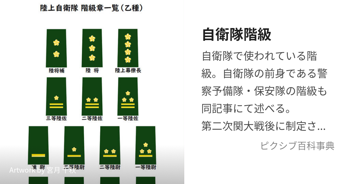 自衛隊階級 (じえいたいかいきゅう)とは【ピクシブ百科事典】